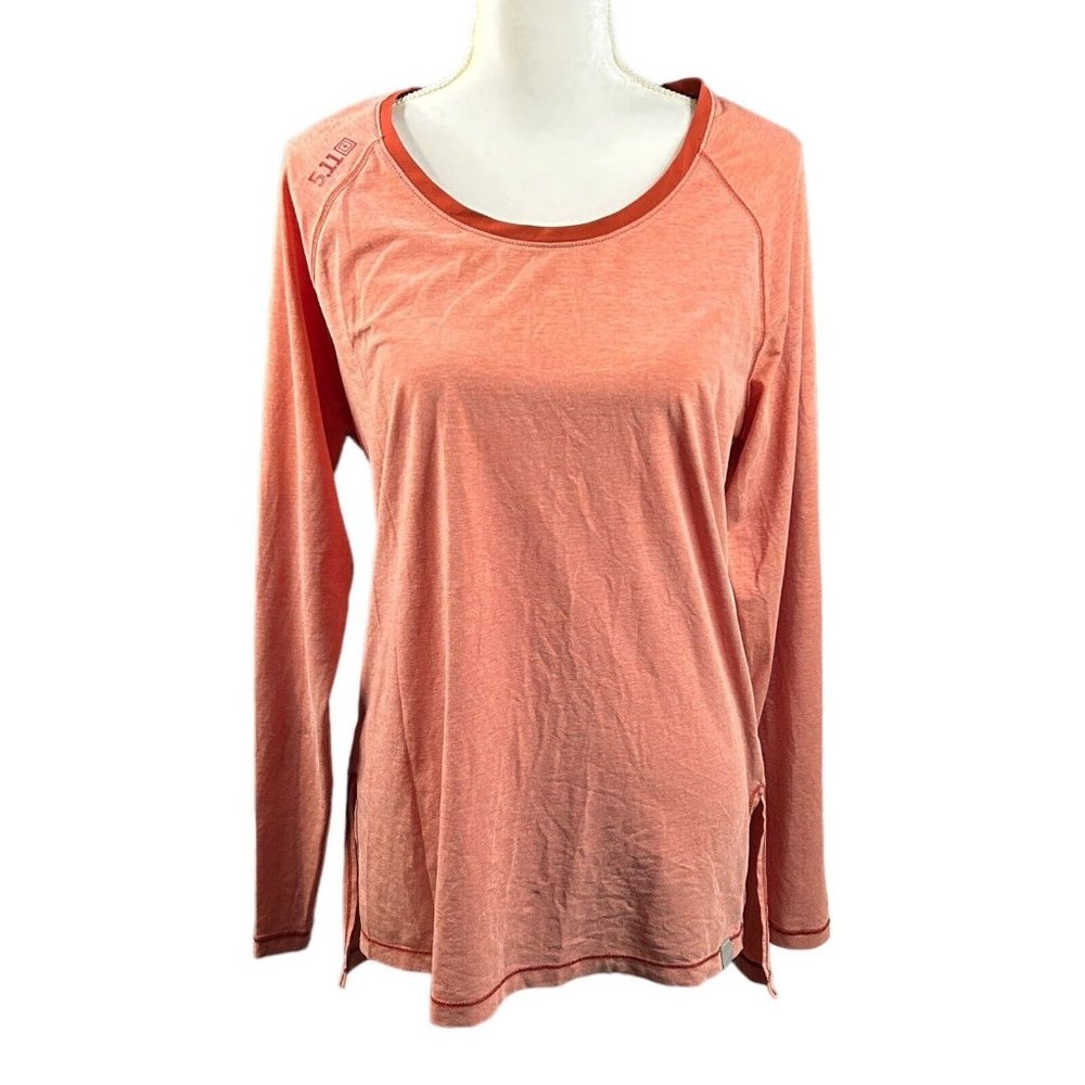 5.11 Tactical Womens M Freya Long Sleeve Top Performance Rosewood Heather Red